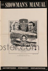 4a627 FLOOD TIDE pressbook '58 their love lived in fear of a boy with a twisted hate!