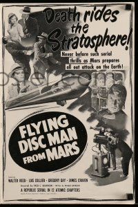 4a629 FLYING DISC MAN FROM MARS pressbook '50 Republic sci-fi serial, death rides the stratosphere!