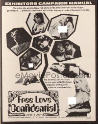 4a635 FREE LOVE CONFIDENTIAL pressbook '67 Yvette Corday, pleasure cults of hippie generation!