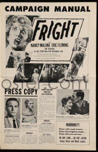 4a637 FRIGHT pressbook '57 Nancy Malone, Eric Fleming, directed by Billy Wilder's brother!