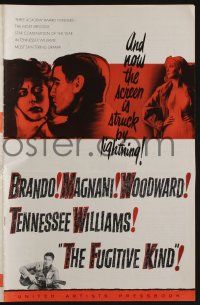 4a641 FUGITIVE KIND pressbook '60 Marlon Brando, Anna Magnani, Joanne Woodward, Sidney Lumet!
