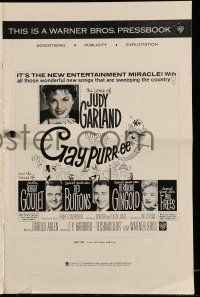 4a644 GAY PURR-EE pressbook '62 Judy Garland, Robert Goulet, Red Buttons, cartoon cats!