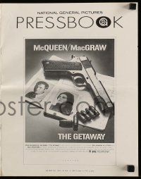 4a645 GETAWAY pressbook '72 Steve McQueen, Ali McGraw, Sam Peckinpah, cool gun & passports image!