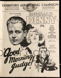 4a657 GOOD MORNING JUDGE pressbook '28 art of Reginald Denny & Dorothy Gulliver by Froelich!