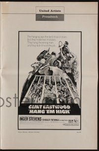 4a663 HANG 'EM HIGH pressbook '68 cowboys Clint Eastwood & Dennis Hopper, Sandy Kossin art!