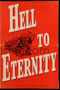 4a671 HELL TO ETERNITY pressbook '60 WWII soldier Jeffrey Hunter in battle & with Patricia Owens!