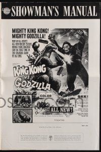 4a701 KING KONG VS. GODZILLA pressbook '63 Kingukongu tai Gojira, mightiest monsters of all time!