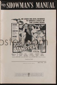 4a705 KISS OF THE VAMPIRE pressbook '64 Hammer horror, different images & artwork!