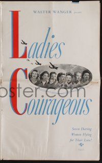 4a710 LADIES COURAGEOUS pressbook '44 airplane factory worker Loretta Young, Diana Barrymore