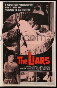 4a722 LIARS pressbook '64 Dawn Addams moonlighting with a lover who pretended to be her son!