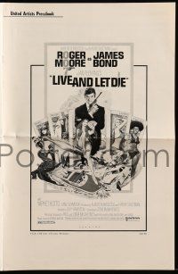 4a726 LIVE & LET DIE pressbook '73 Roger Moore as James Bond, art by Robert McGinnis!
