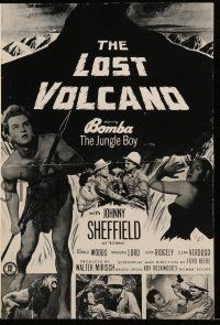 4a738 LOST VOLCANO pressbook '50 Johnny Sheffield as Bomba the Jungle Boy, art of eruption!
