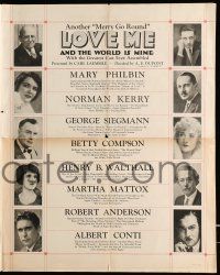 4a742 LOVE ME & THE WORLD IS MINE pressbook '27 Mary Philbin, Norman Kerry, E.A. Dupont, lost!