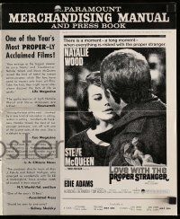 4a744 LOVE WITH THE PROPER STRANGER pressbook '64 romantic c/u of Natalie Wood & Steve McQueen!
