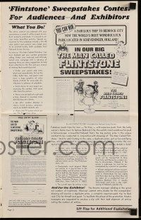 4a751 MAN CALLED FLINTSTONE pressbook '66 Hanna-Barbera, Fred, Barney, Wilma & Betty, spy spoof!