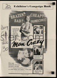 4a753 MAN CRAZY pressbook '53 artwork of sexy promiscuous bad girl Colleen Miller!