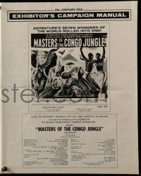 4a773 MASTERS OF THE CONGO JUNGLE pressbook '60 the beginnings of man & beast in Africa!