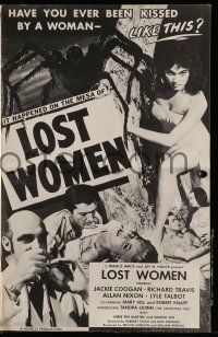 4a777 MESA OF LOST WOMEN pressbook '52 grown up Jackie Coogan vs super women who kissed & killed!