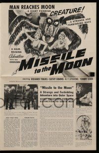 4a784 MISSILE TO THE MOON pressbook '59 giant fiendish creature, a strange and forbidding race!