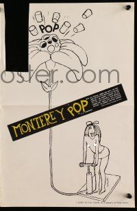 4a790 MONTEREY POP pressbook '68 D.A. Pennebaker, rock & roll, great sexy Tomi Ungerer art!