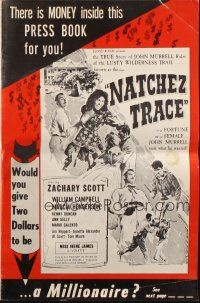 4a801 NATCHEZ TRACE pressbook '59 Zachary Scott, Irene James, you could win a million dollars!
