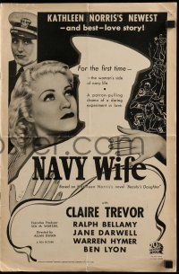 4a802 NAVY WIFE pressbook '35 military wife Claire Travor, Ralph Bellamy, Jane Darwell