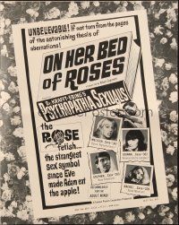 4a813 ON HER BED OF ROSES pressbook '66 Albert Zugsmith, Dr. Krafft-Ebing's Psychopathia Sexualis!