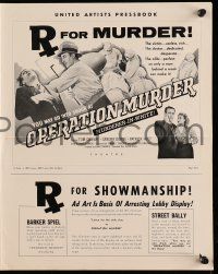 4a819 OPERATION MURDER pressbook '57 Dr. Tom Conway is accused of operating & killing at same time!