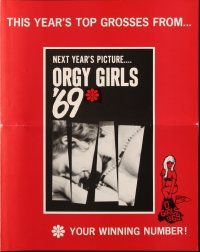 4a820 ORGY GIRLS '69 pressbook '68 sexual interconnect of 5 lust-filled segments of private lives!