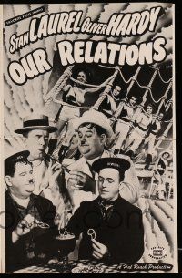 4a821 OUR RELATIONS pressbook R48 great images of Stan Laurel & Oliver Hardy!