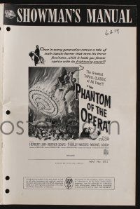 4a833 PHANTOM OF THE OPERA pressbook '62 Hammer horror, Herbert Lom, cool art by Reynold Brown!