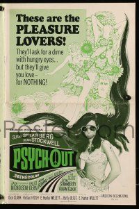 4a845 PSYCH-OUT pressbook '68 AIP, psychedelic drugs, sexy pleasure lover Susan Strasberg!