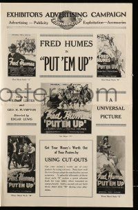 4a847 PUT 'EM UP pressbook '28 cowboy Fred Humes in a Universal Thrill Feature!