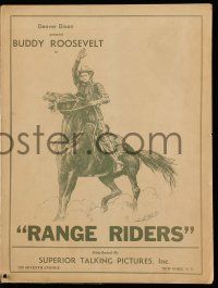 4a853 RANGE RIDERS pressbook '34 Buddy Roosevelt, Barbara Starr, an action western thriller!