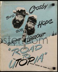 4a861 ROAD TO UTOPIA pressbook '45 Bob Hope, sexy Dorothy Lamour & Bing Crosby in Alaska!