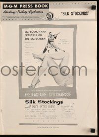 4a893 SILK STOCKINGS pressbook '57 musical version of Ninotchka with Fred Astaire & Cyd Charisse!