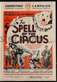 4a910 SPELL OF THE CIRCUS pressbook '31 greastest big-top thriller in 10 exciting serial chapters!