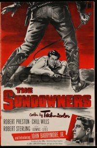 4a920 SUNDOWNERS pressbook '50 they took what they wanted with a gun, a whip, or a kiss!