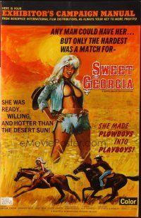 4a924 SWEET GEORGIA pressbook '72 ready, willing & hotter than sun, she made plowboys into playboys!
