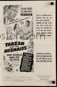 4a927 TARZAN & THE MERMAIDS pressbook '48 Johnny Weissmuller defies the man-god's TERROR!