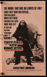 4a936 THEY CALL HER ONE EYE pressbook '74 wild cult classic, Christina Lindberg in the title role!