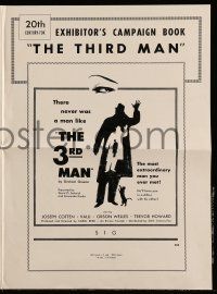 4a939 THIRD MAN pressbook R56 art of Orson Welles in doorway, plus Cotten & Valli, classic film noir