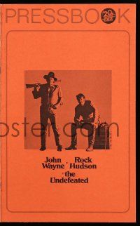 4a957 UNDEFEATED pressbook '69 John Wayne & Rock Hudson rode where no one else dared!