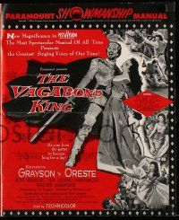 4a964 VAGABOND KING pressbook '56 cool art of pretty Kathryn Grayson & Oreste with sword!