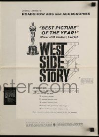 4a981 WEST SIDE STORY pressbook '62 Academy Award winning classic musical directed by Robert Wise!
