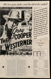 4a983 WESTERNER pressbook R54 Gary Cooper, Walter Brennan, directed by William Wyler!