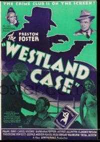 4a984 WESTLAND CASE pressbook '37 Preston Foster, Carol Hughes, the Crime Club is on the screen!