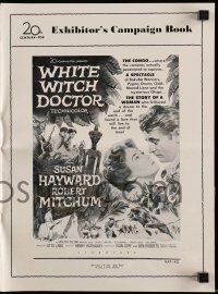 4a986 WHITE WITCH DOCTOR pressbook '53 art of Susan Hayward & Robert Mitchum in African jungle!