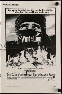 4a992 WIND & THE LION pressbook '75 art of Sean Connery & Candice Bergen, directed by John Milius!