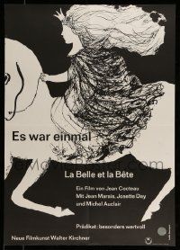 4b567 LA BELLE ET LA BETE German R60s Jean Cocteau, Jean Marais, different art by Isolde Baumgart